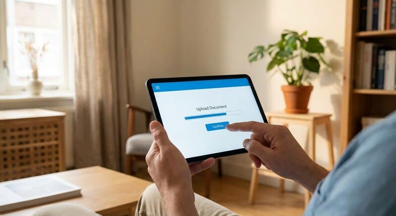 Offerte uploaden op een tablet